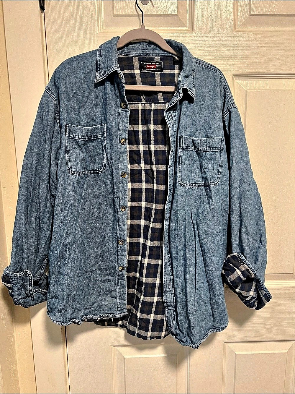 Wrangler Men's Long Sleeve Flannel Lined Shirt Jacket